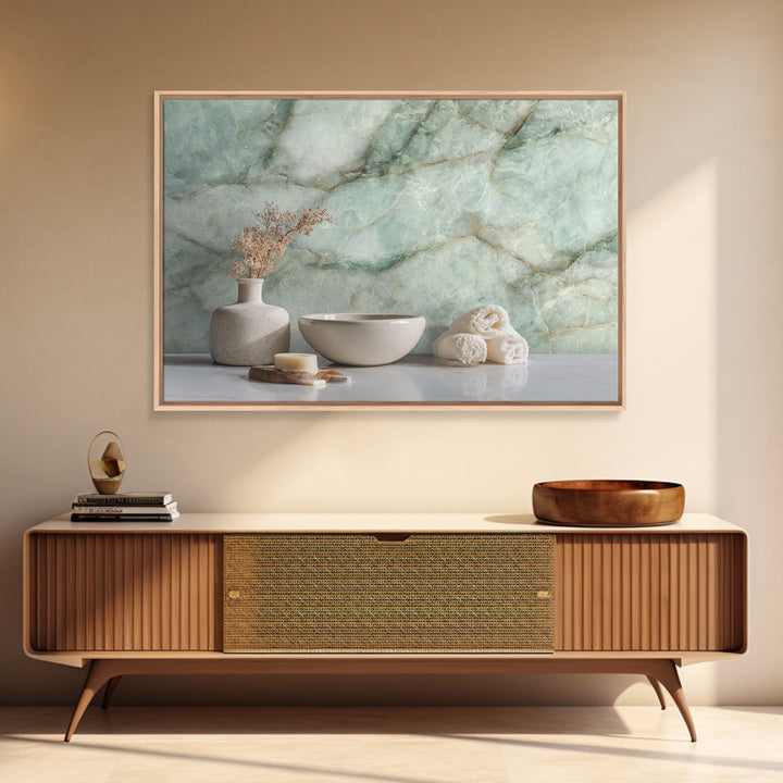 Abstract Marble Texture Framed Canvas Print, Bathroom Art, Bathroom Decor, Abstract Art, Spa, Bathroom Wall Decor, BAT-3x2-20