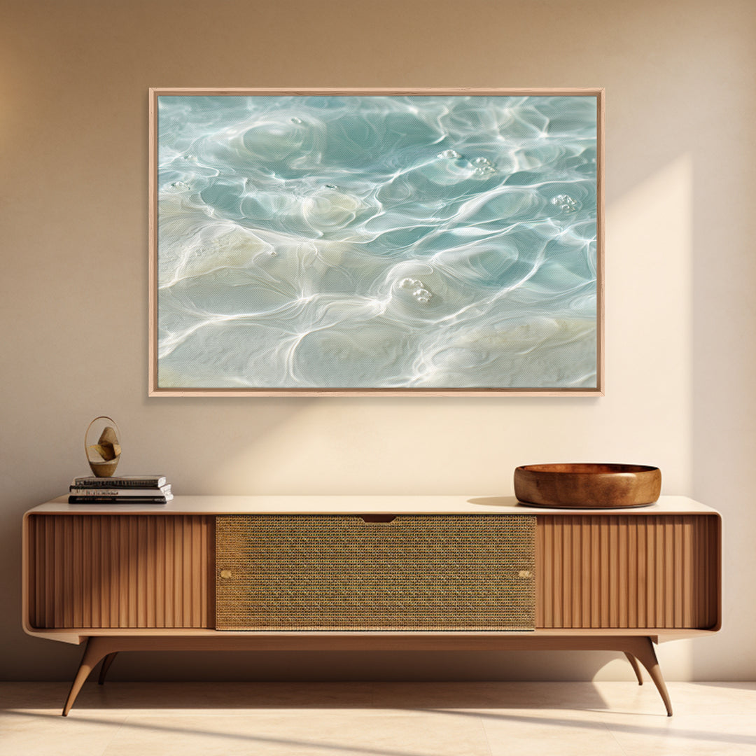 Abstract Water Ripples Canvas Print, Bathroom Art, Dog Portrait, Bathroom Decor, Abstract Art, Spa, Minimalist Wall Art, BAT-3x2-33