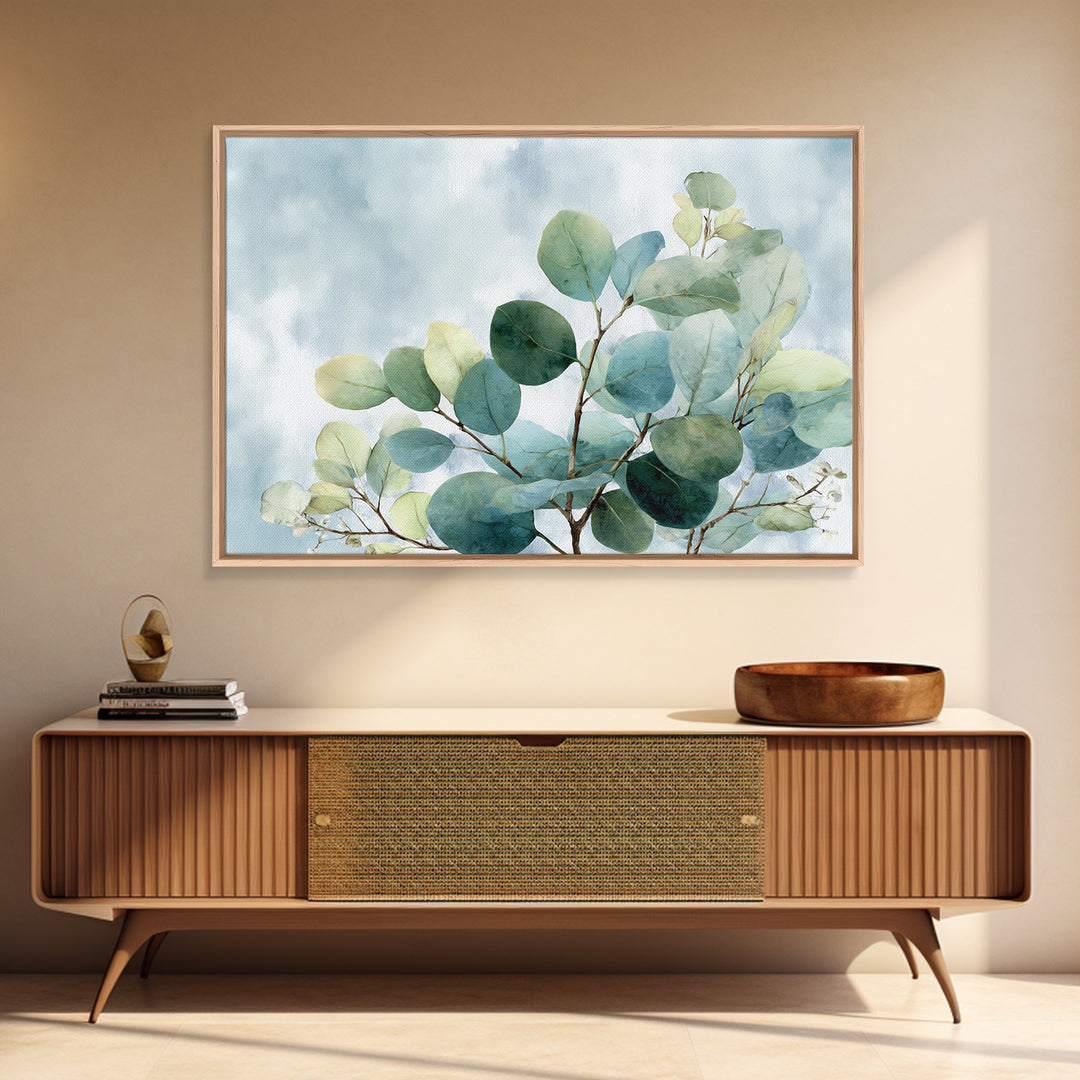 Spa Eucalyptus Branch Framed Canvas Print, Bathroom Art, Printable Wall Art, Bathroom Decor, Fine Art, Spa, Bathroom Wall Decor, BAT-3x2-6