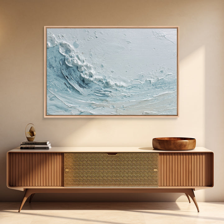 Calming Blue Ocean Wave Study Framed Canvas Print, Bathroom Art, Modern Art, Bathroom Decor, Fine Art, Spa, Statement Artwork, BAT-3x2-77