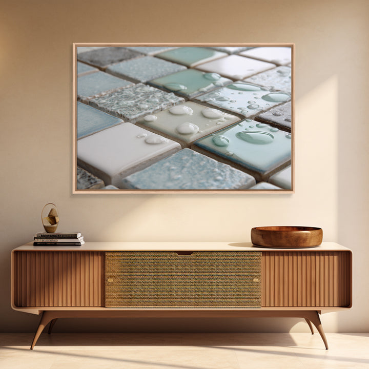 Clean Geometric Forms Framed Canvas Print, Bathroom Art, Bathroom Accessories, Bathroom Decor, Abstract Art, Spa, BAT-3x2-97