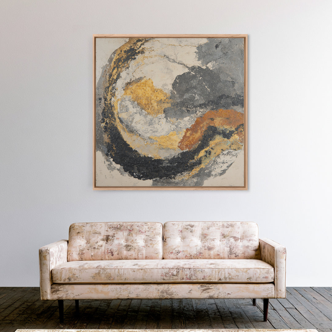 Abstract Marble Texture Canvas Print, Black and White Art, Original Art, Living Room Decor, Abstract Art, Monochrome, BAW-1x1-15