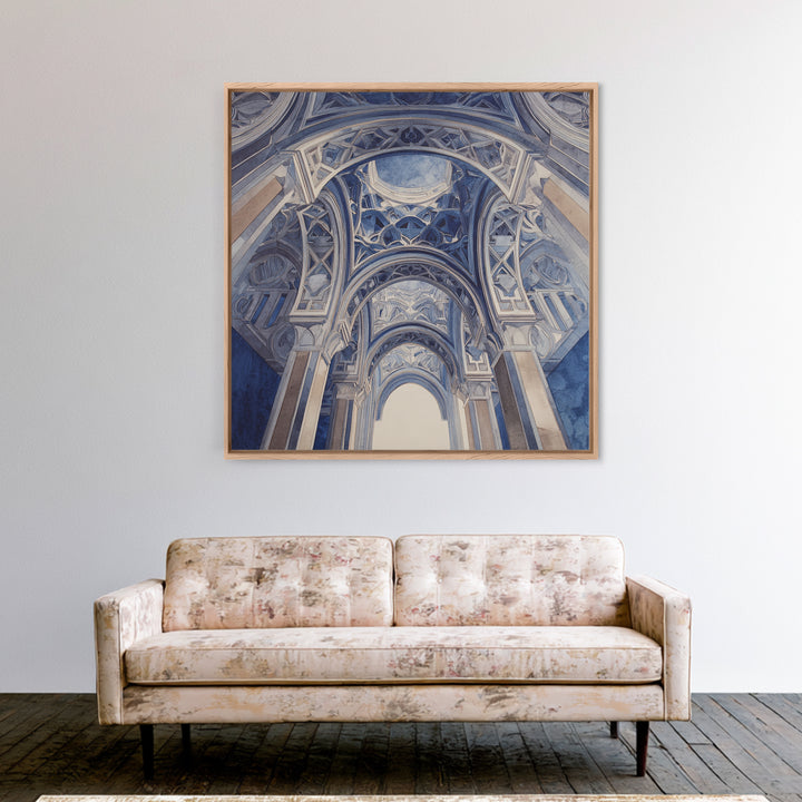 High Contrast Architectural Arches and Shadows Canvas Print, Black and White Art, Apartment Decor, Living Room Decor, BAW-1x1-27