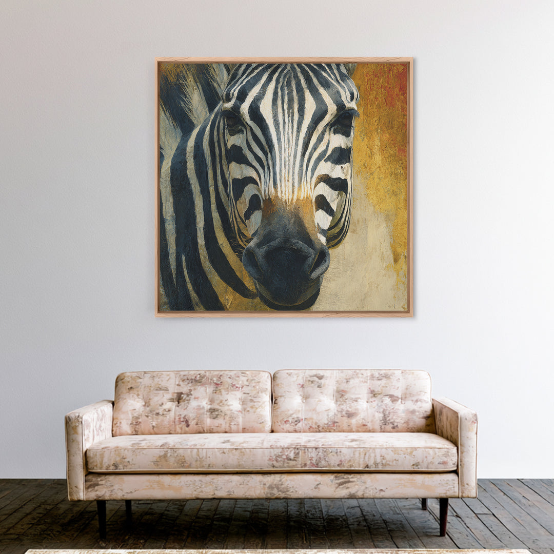 Zebra Stripe Closeup as Graphic Abstraction Canvas Print, Black and White Art, Gallery Decor, Living Room Decor, Monochrome, BAW-1x1-32