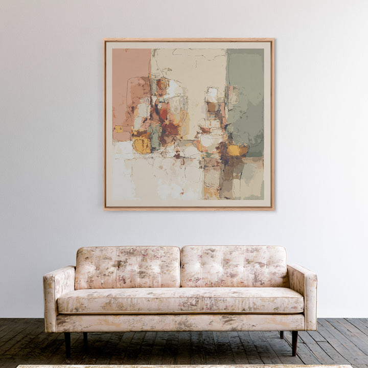 Minimal Face Pair Drawn Framed Canvas Print, Black and White Art, Gallery Decor, Living Room Decor, Fine Art, Monochrome, BAW-1x1-38