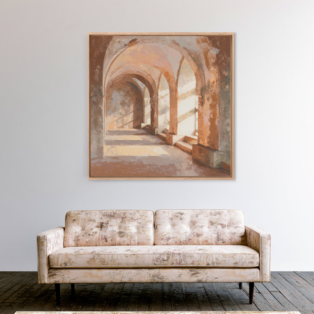 High Contrast Architectural Arches and Shadows Canvas Print, Black and White Art, Modern Art, Living Room Decor, Monochrome, BAW-1x1-51