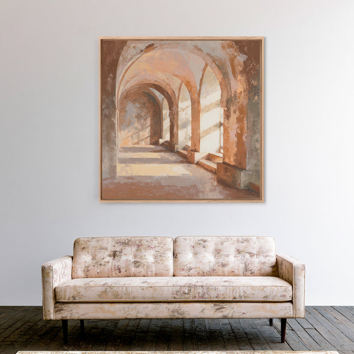 High Contrast Architectural Arches and Shadows Canvas Print, Black and White Art, Modern Art, Living Room Decor, Monochrome, BAW-1x1-51