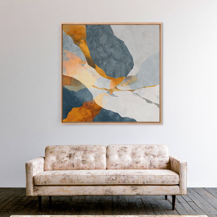 Abstract Marble Texture Framed Canvas Print, Black and White Art, Neutral Decor, Living Room Decor, Fine Art, Monochrome, BAW-1x1-63