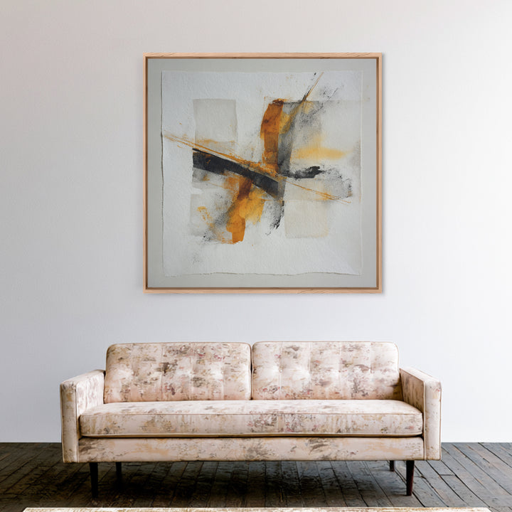 Abstract Charcoal Gestures on White Paper Canvas Print, Black and White Art, Retro Wall Art, Living Room Decor, Abstract Art, BAW-1x1-76