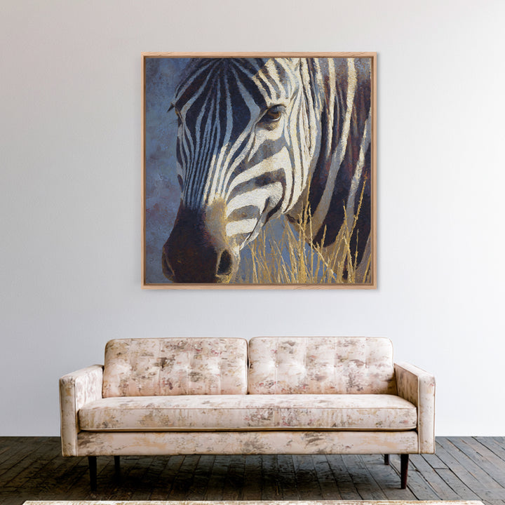 Zebra Stripe Closeup as Graphic Abstraction Canvas Print, Black and White Art, Fine Art Print, Living Room Decor, Monochrome, BAW-1x1-80