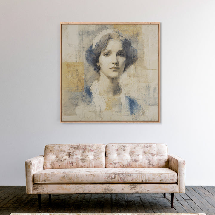 Classic Nude Figure Sketch Canvas Print, Black and White Art, Wall Decor, Living Room Decor, Fine Art, Monochrome, Abstract Art, BAW-1x1-81