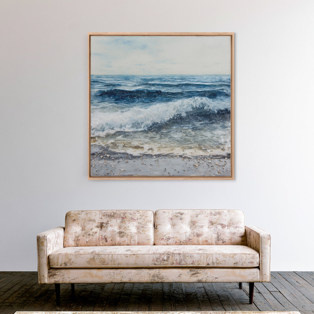Stormy Ocean Wave Canvas Print, Black and White Art, Boho Decor, Living Room Decor, Fine Art, Monochrome, Halloween Decor, BAW-1x1-82