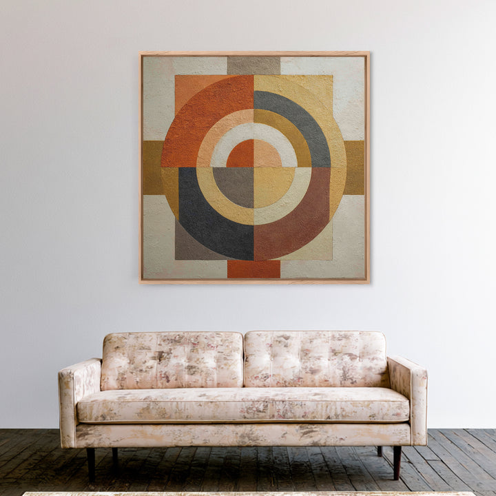 Geometric Bauhaus Grayscale Shapes Canvas Print, Black and White Art, Neutral Decor, Living Room Decor, Fine Art, Monochrome, BAW-1x1-90