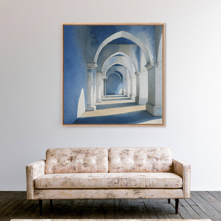 High Contrast Architectural Arches and Shadows Canvas Print, Black and White Art, Wall Decor, Living Room Decor, Monochrome, BAW-1x1-99