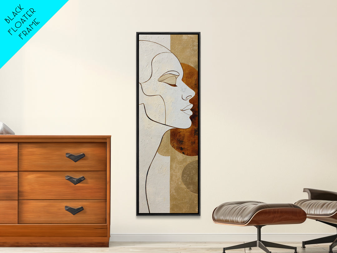 Monochrome Female Profile Canvas Print, Black and White Art, Minimalist Decor, Living Room Decor, Fine Art, Monochrome, BAW-1x3-13