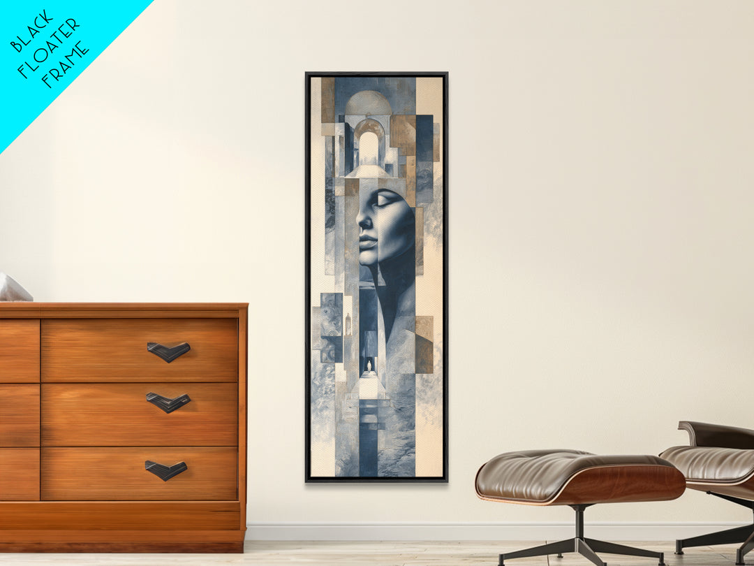 High Contrast Architectural Arches and Shadows Canvas Print, Black and White Art, Mid Century Modern, Living Room Decor, BAW-1x3-15