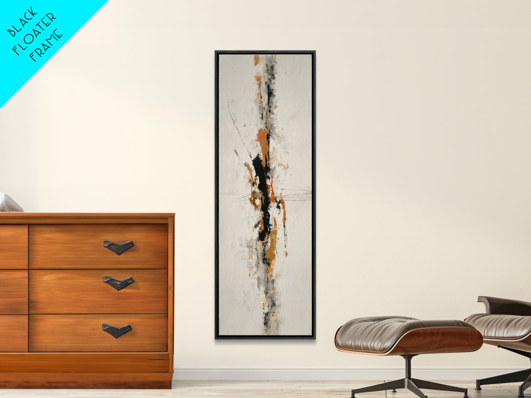 Abstract Charcoal Gestures on White Paper Canvas Print, Black and White Art, Living Room Decor, Abstract Art, Monochrome, BAW-1x3-16