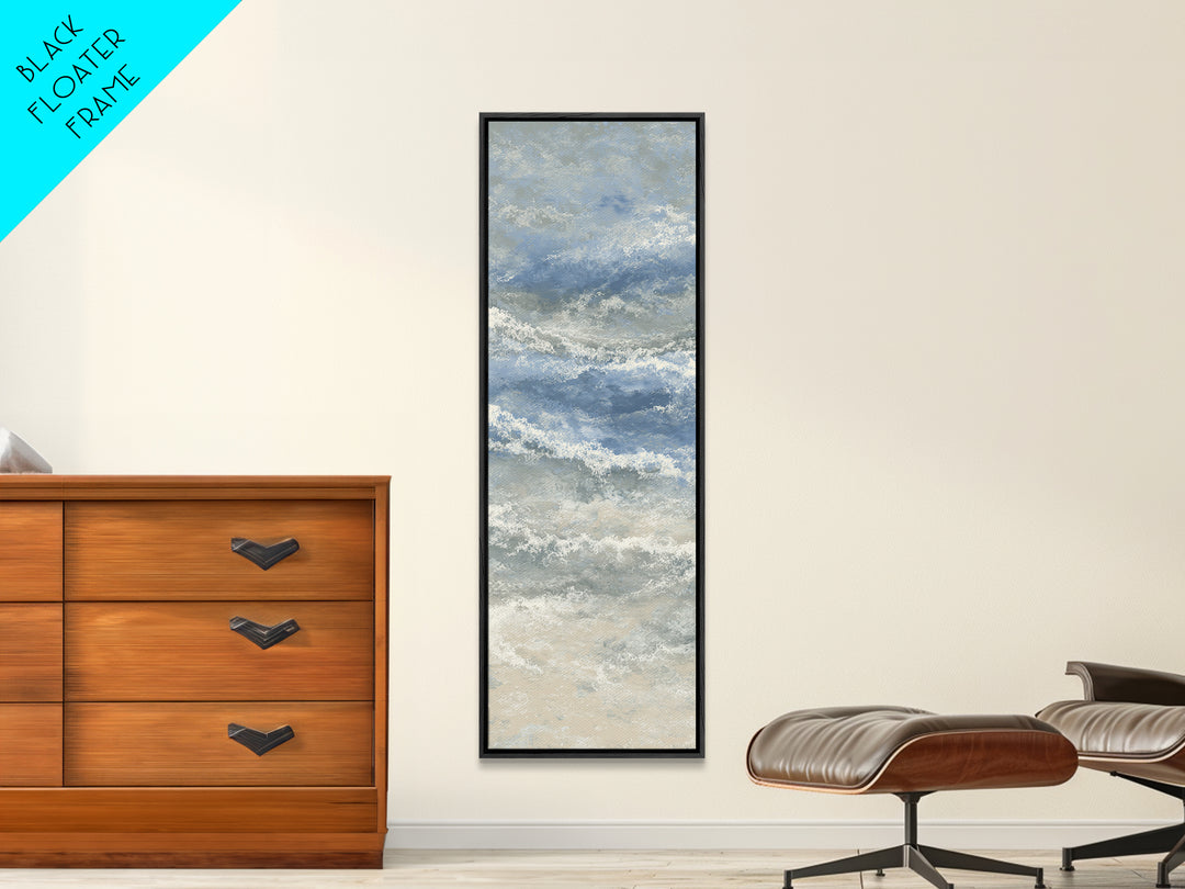 Stormy Ocean Wave Framed Canvas Print, Black and White Art, Modern Decor, Living Room Decor, Fine Art, Monochrome, Wall Decor, BAW-1x3-70