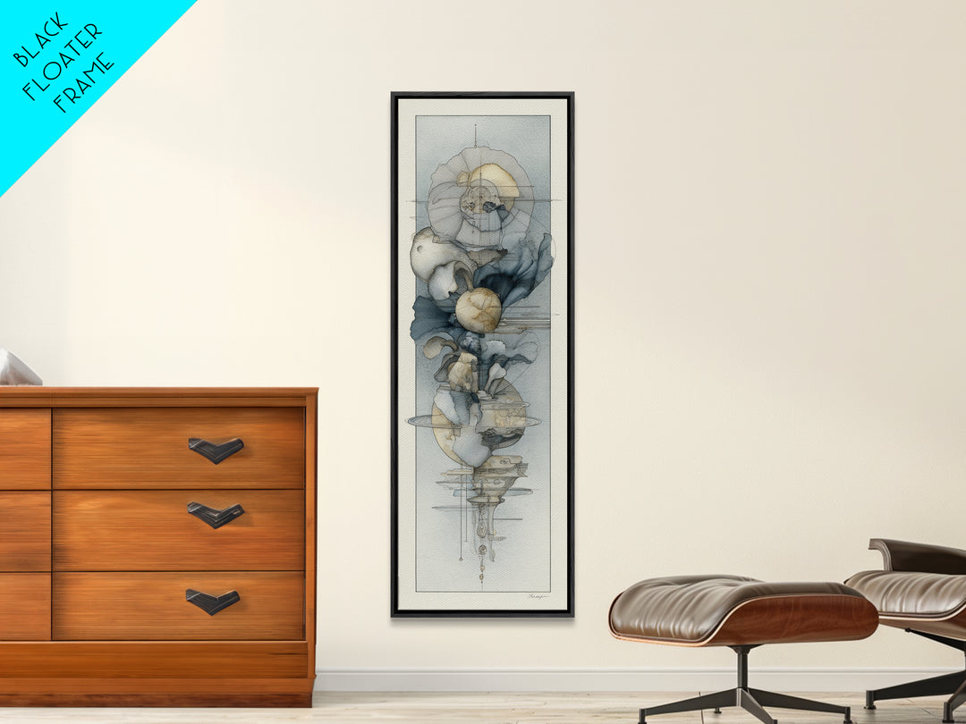 Minimal Face Pair Drawn Framed Canvas Print, Black and White Art, Fine Art Print, Living Room Decor, Oil Painting, Monochrome, BAW-1x3-74