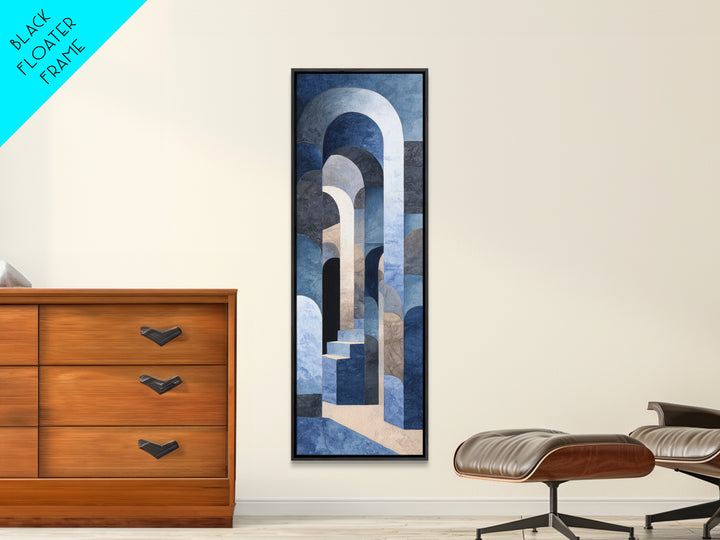 High Contrast Architectural Arches and Shadows Canvas Print, Black and White Art, Statement Artwork, Living Room Decor, BAW-1x3-87