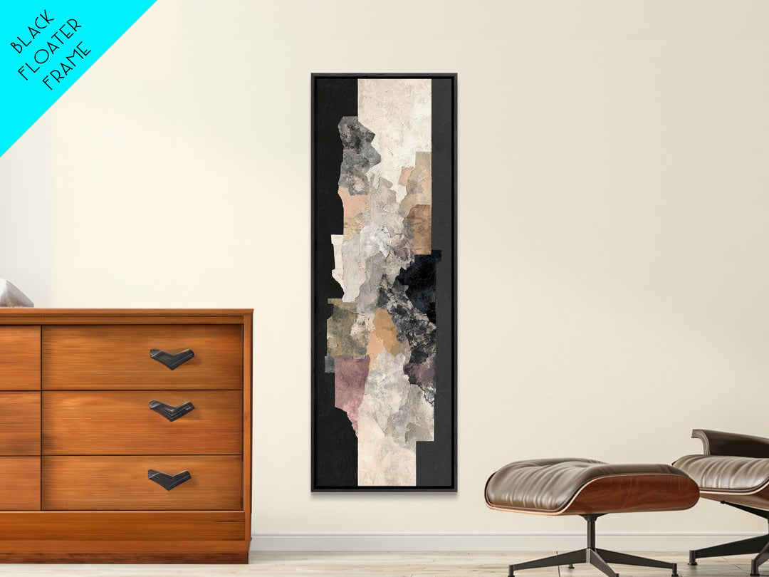 Abstract Marble Texture Canvas Print, Black and White Art, Luxury Decor, Living Room Decor, Abstract Art, Monochrome, BAW-1x3-99