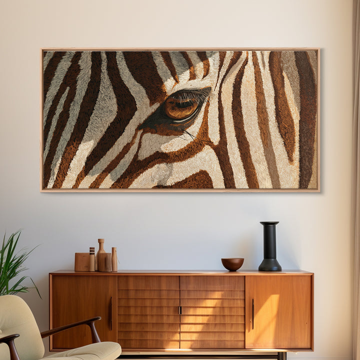 Zebra Stripe Closeup as Graphic Abstraction Canvas Print, Black and White Art, Canvas Print, Living Room Decor, Monochrome, BAW-2x1-100