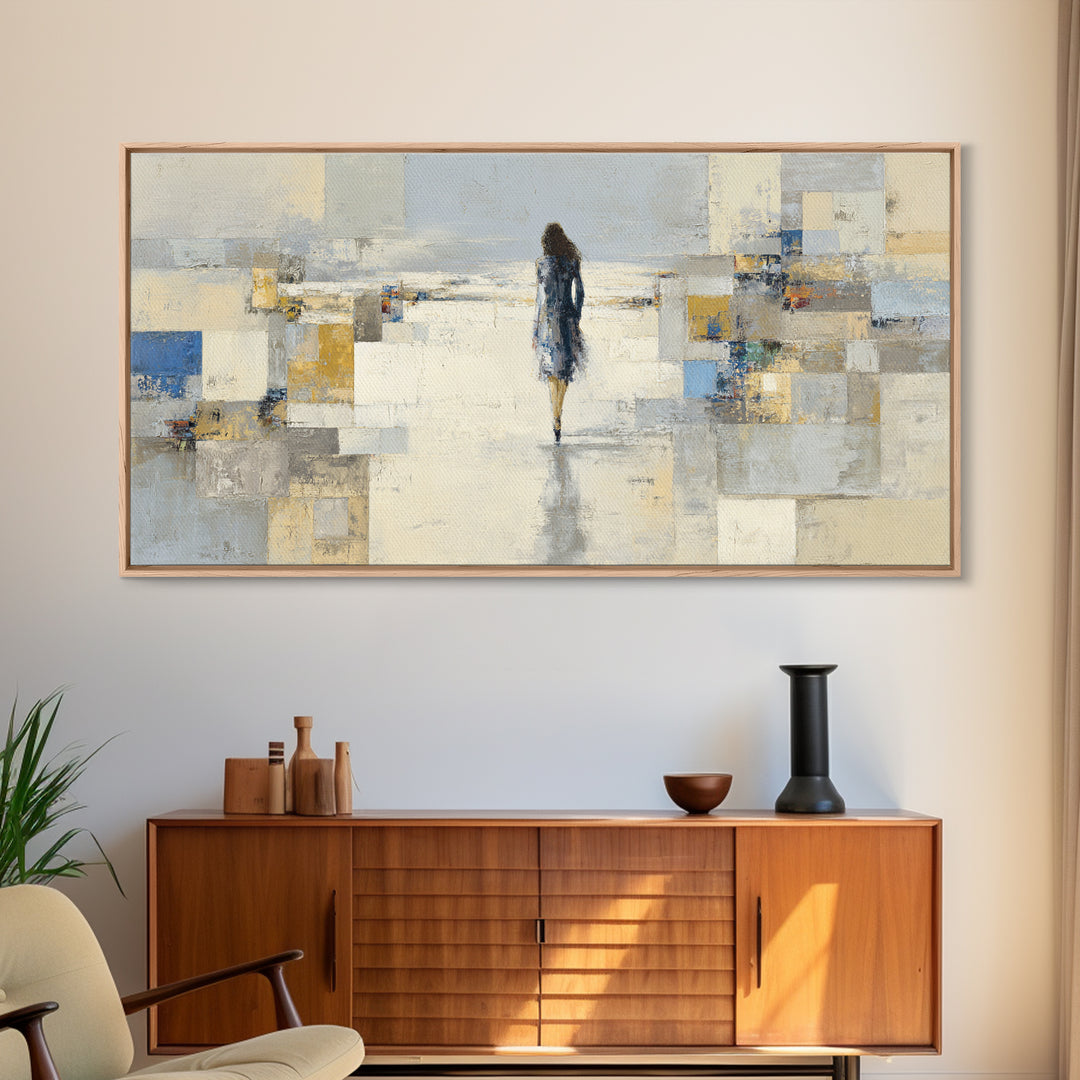Classic Nude Figure Sketch Canvas Print, Black and White Art, Original Art, Living Room Decor, Oil Painting, Monochrome, BAW-2x1-53