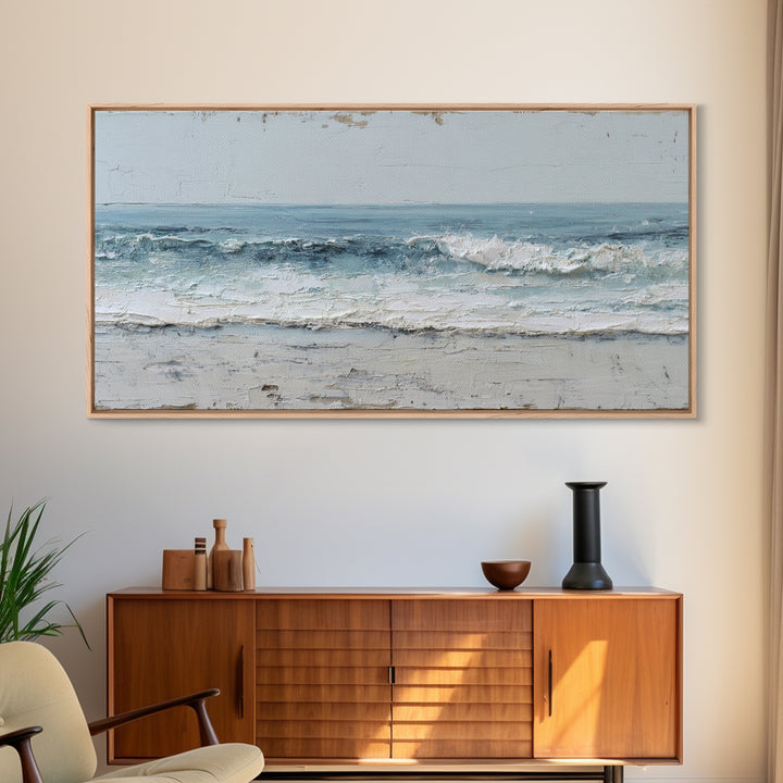 Stormy Ocean Wave Canvas Print, Black and White Art, Digital Prints, Living Room Decor, Fine Art, Monochrome, Wood Wall Art, BAW-2x1-78