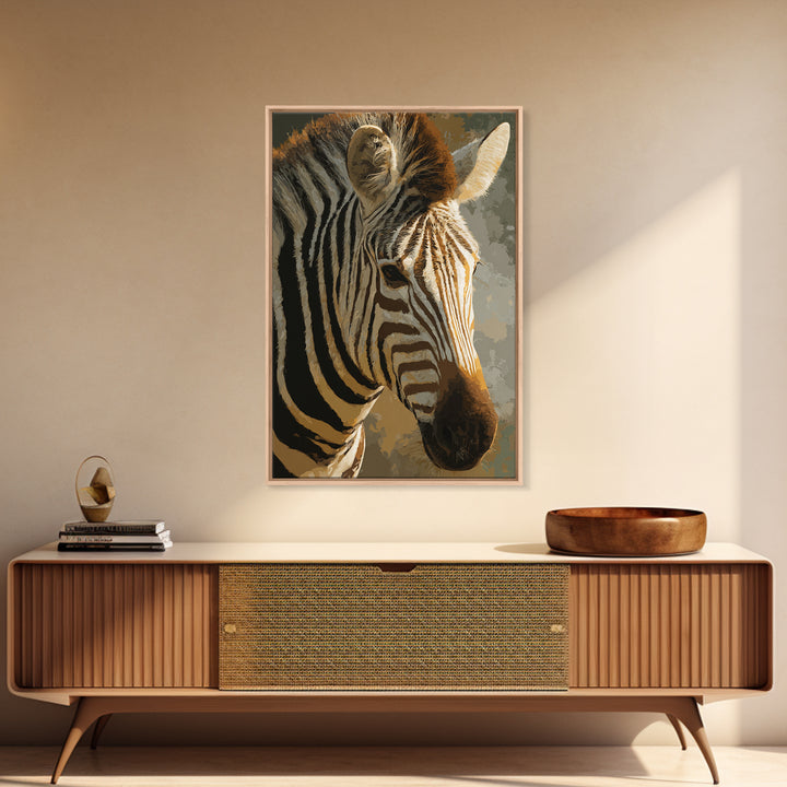 Zebra Stripe Closeup as Graphic Abstraction Canvas Print, Black and White Art, Gallery Decor, Living Room Decor, Monochrome, BAW-2x3-16