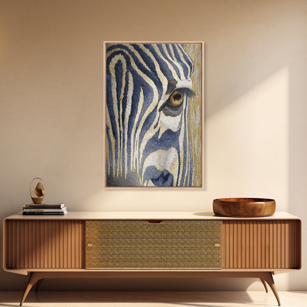 Zebra Stripe Closeup as Graphic Abstraction Canvas Print, Black and White Art, Contemporary Art, Living Room Decor, Monochrome, BAW-2x3-40