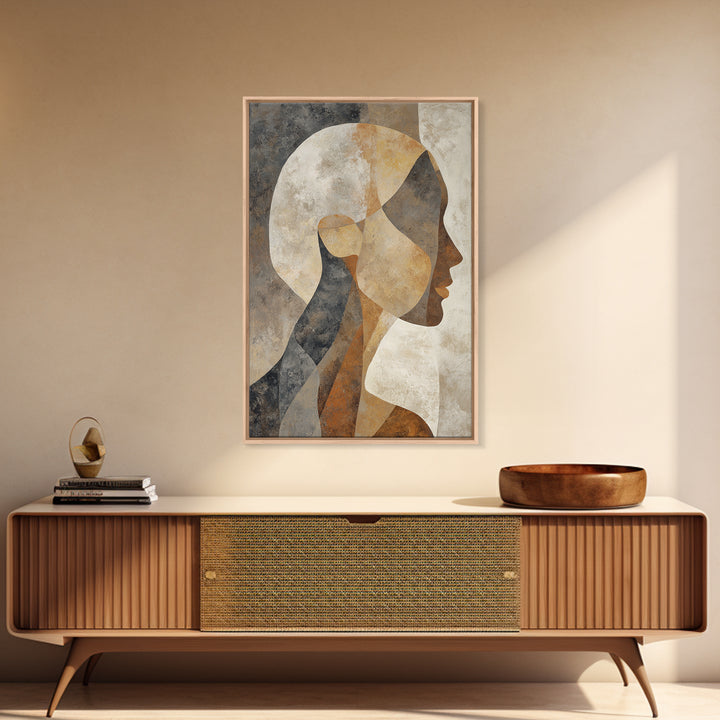 Monochrome Female Profile Canvas Print, Black and White Art, Modern Wall Art, Living Room Decor, Fine Art, Monochrome, BAW-2x3-57