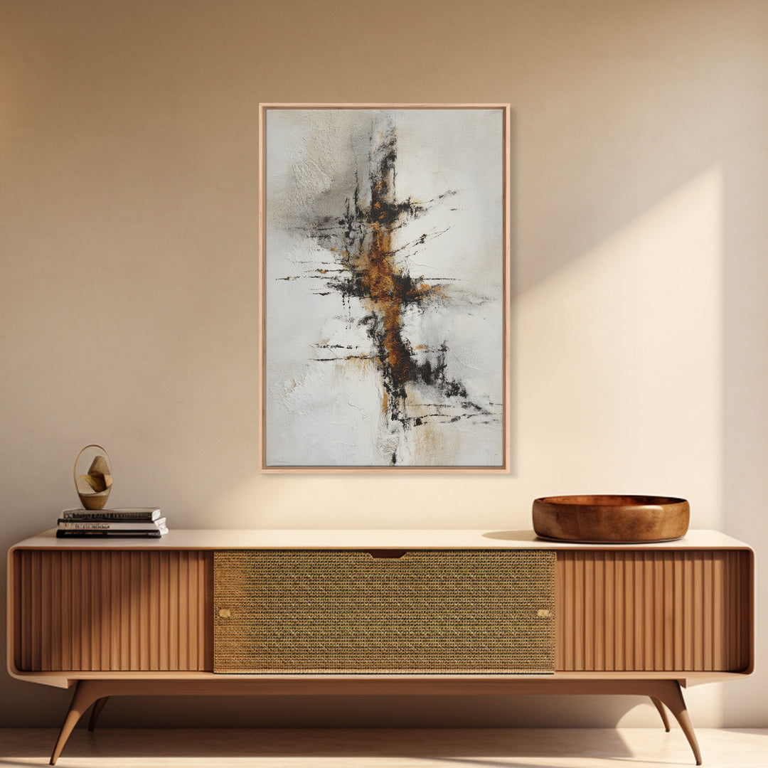 Abstract Charcoal Gestures on White Paper Canvas Print, Black and White Art, Printable, Living Room Decor, Monochrome, BAW-2x3-60