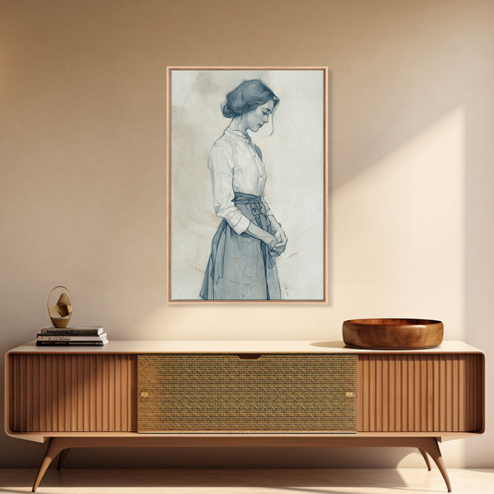 Classic Nude Figure Sketch Canvas Print, Black and White Art, Apartment Decor, Living Room Decor, Fine Art, Monochrome, BAW-2x3-65
