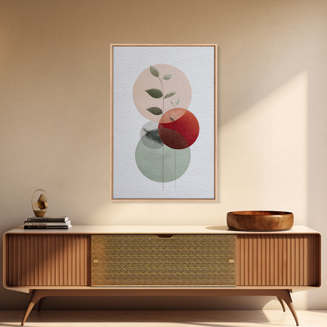 Large Circle and Line Abstract Framed Canvas Print, Black and White Art, Modern Art, Living Room Decor, Abstract Art, BAW-2x3-8