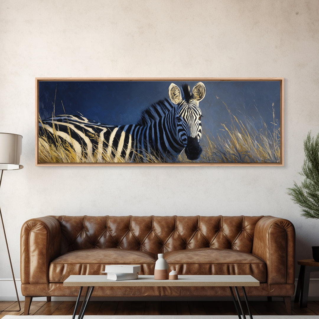 Zebra Stripe Closeup as Graphic Abstraction Canvas Print, Black and White Art, Cabin Decor, Living Room Decor, Abstract Art, BAW-3x1-24
