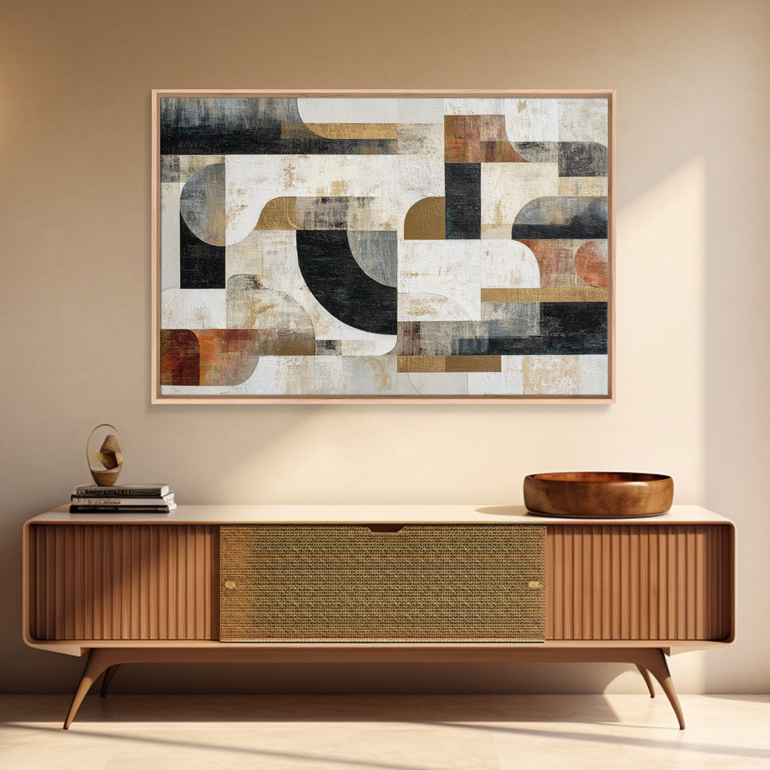Abstract Marble Texture Framed Canvas Print, Black and White Art, Statement Artwork, Living Room Decor, Abstract Art, BAW-3x2-19