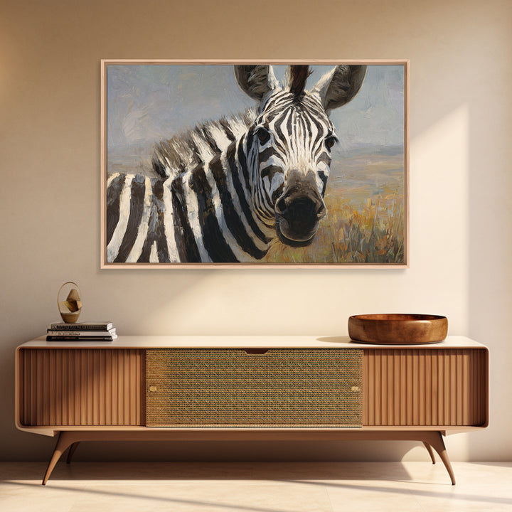 Zebra Stripe Closeup as Graphic Abstraction Canvas Print, Black and White Art, Textured Painting, Living Room Decor, Monochrome, BAW-3x2-60