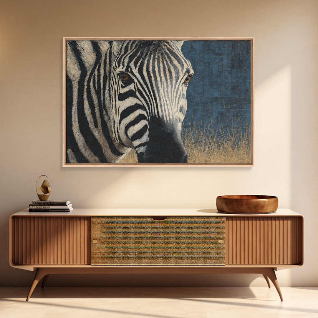 Zebra Stripe Closeup as Graphic Abstraction Canvas Print, Black and White Art, Art, Living Room Decor, Fine Art, Monochrome, BAW-3x2-84