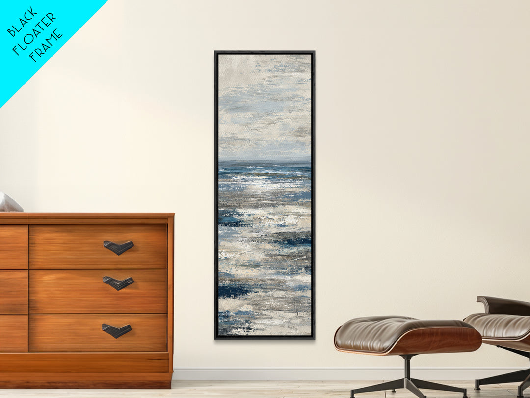 Abstract Ocean Horizon Framed Canvas Print, Beach Art, Abstract Art, Coastal Decor, Fine Art, Shore, Modern Art, Beach Wall Art, BEA-1x3-76