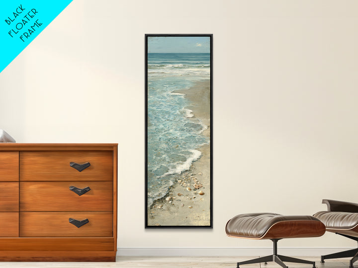 Mediterranean Cove with Clear Water Framed Canvas Print, Beach Art, Statement Artwork, Coastal Decor, Fine Art, Shore, BEA-1x3-8