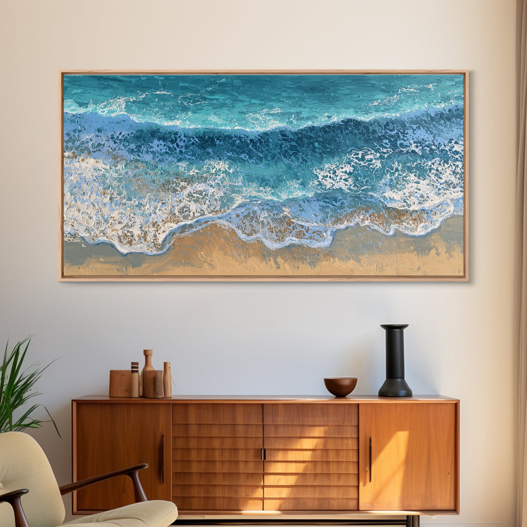 Aerial Turquoise Shoreline Canvas Print, Beach Art, Wall Art, Coastal Decor, Fine Art, Shore, Abstract Art, Printable Art, BEA-2x1-21
