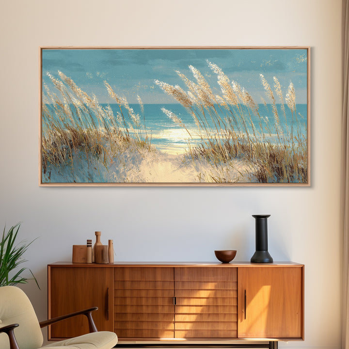 Sea Oats Swaying Canvas Print, Beach Art, Printable Wall Art, Coastal Decor, Shore, Living Room Wall Art, Nautical Decor, BEA-2x1-49