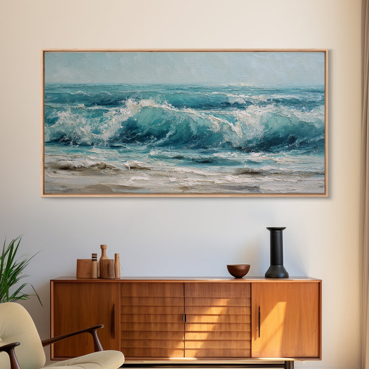 Stormy Ocean Wave Canvas Print, Beach Art, Original Painting, Coastal Decor, Fine Art, Shore, Nautical Decor, Coastal Wall Art, BEA-2x1-53