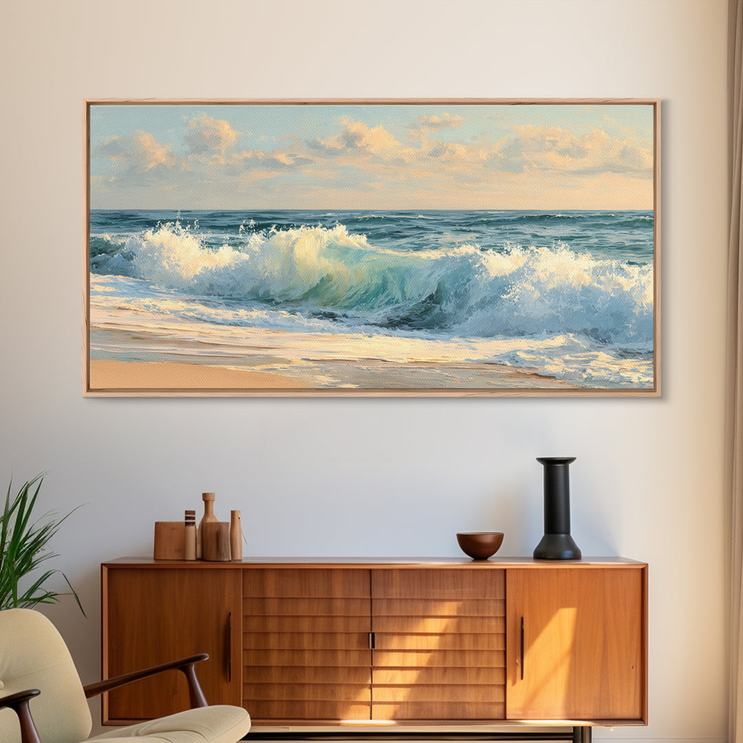 Stormy Ocean Wave Canvas Print, Beach Art, Original Painting, Coastal Decor, Fine Art, Shore, Nautical Decor, Coastal Wall Art, BEA-2x1-77