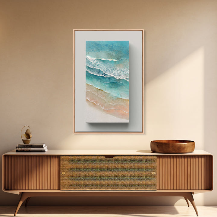 Aerial Turquoise Shoreline Canvas Print, Beach Art, Art, Coastal Decor, Fine Art, Shore, Abstract Wall Art, Whimsical Decor, BEA-2x3-9