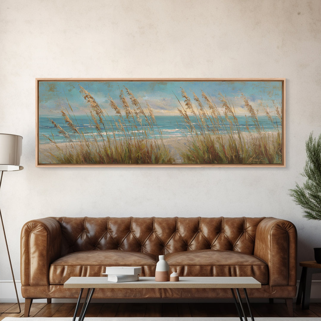 Sea Oats Swaying Canvas Print, Beach Art, Beach Prints, Coastal Decor, Fine Art, Shore, Minimalist Decor, Contemporary Art, BEA-3x1-93