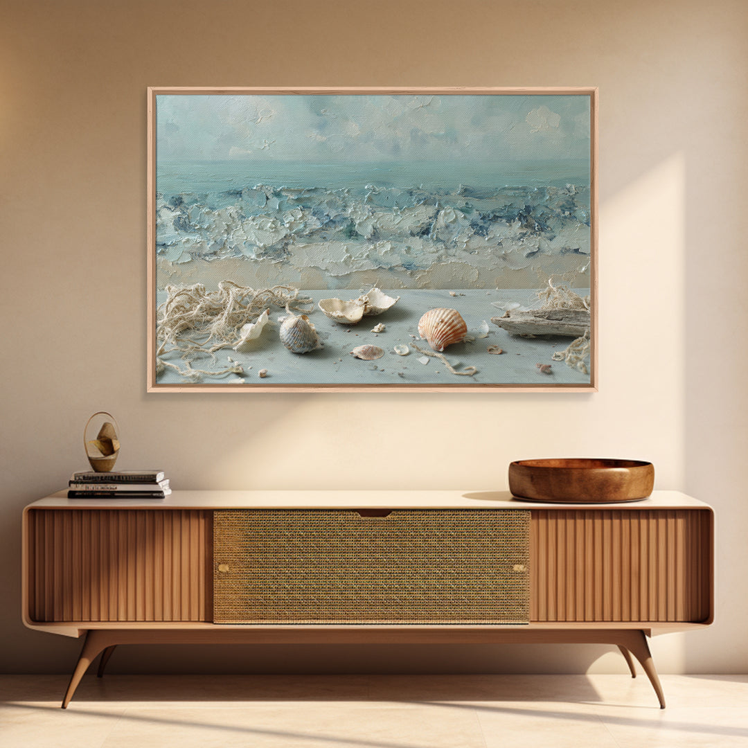 Seashell Collection Painted Like Natural Specimens Canvas Print, Beach Art, Wall Art Print, Coastal Decor, Fine Art, Shore, BEA-3x2-32