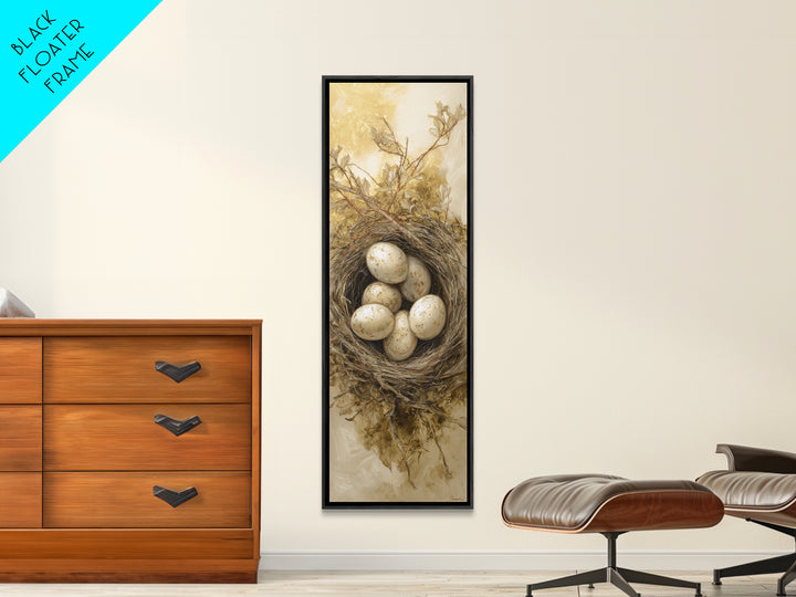 Bird Nest with Eggs and Delicate Twigs Canvas Print, Bird Art, Mcm Decor, Living Room Decor, Fine Art, Flight, Neutral Decor, BIR-1x3-10