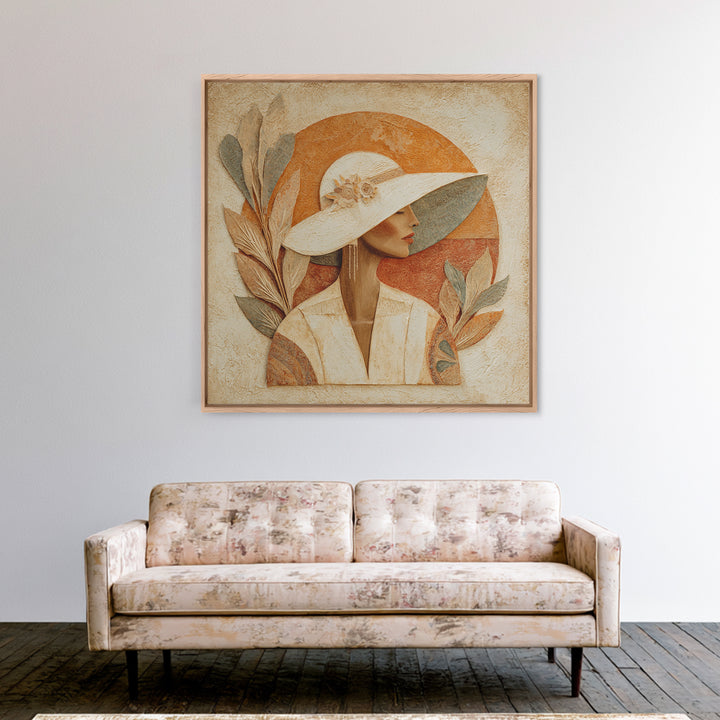 Desert Woman Portrait Canvas Print, Boho Art, Abstract Art, Living Room Decor, Oil Painting, Bohemian 015, Set of Prints, BOH-1x1-15