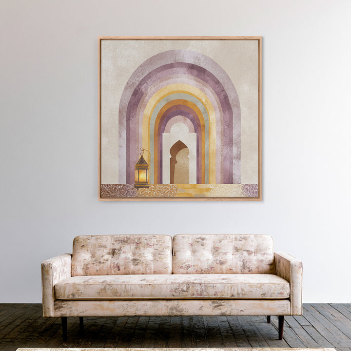 Neutral Rainbow Arches Framed Canvas Print, Boho Art, Printable Art, Living Room Decor, Fine Art, Bohemian, Neutral Decor, BOH-1x1-27